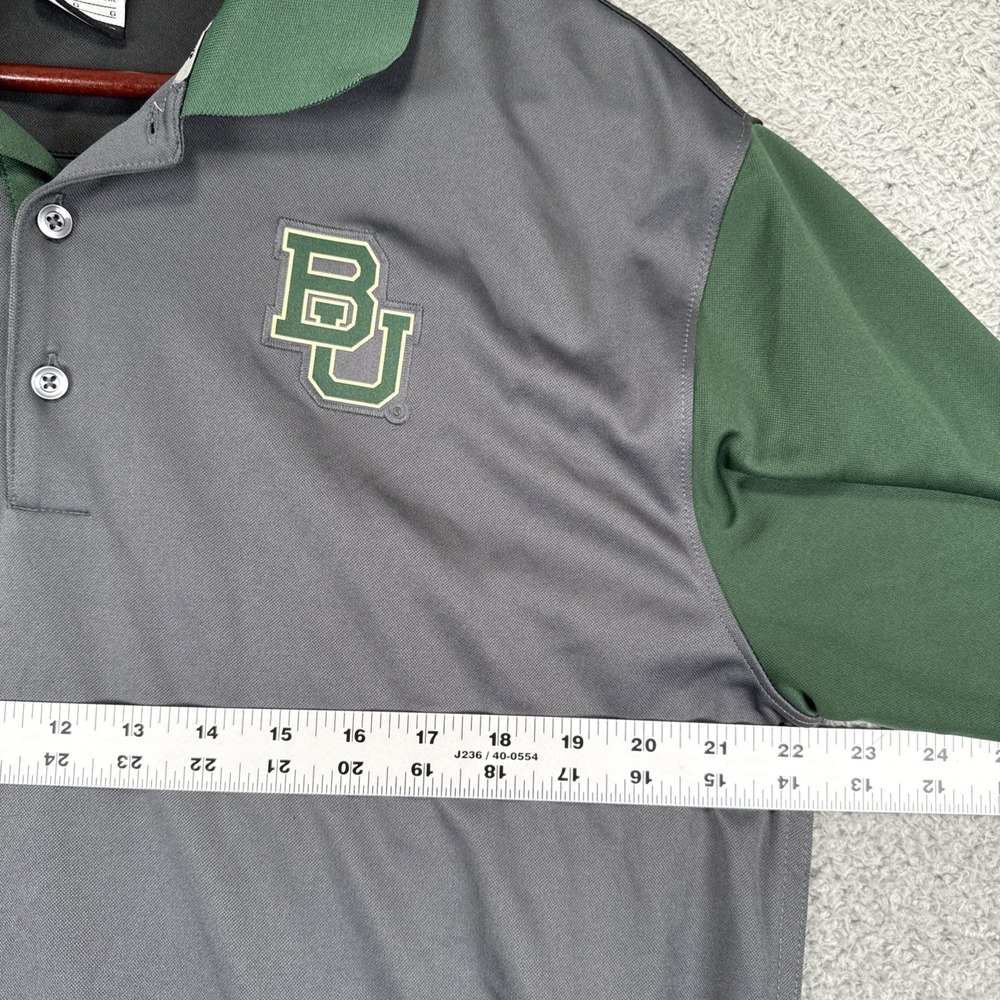 Nike‎ Baylor University Polo Shirt Dri-Fit Men's Large Gray/Green BU - Picture 3 of 7